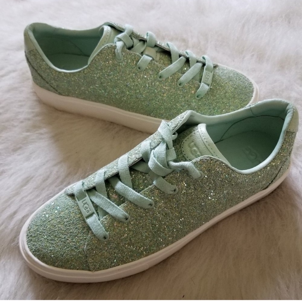 UGG Women's Zilo Chunky Glitter Sneaker Mint Green NEW in Box - Picture 2 of 5